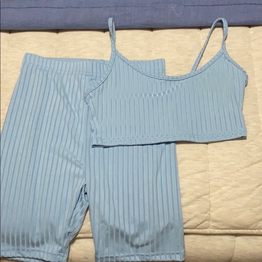 Matching set- Biker Shorts and crop top